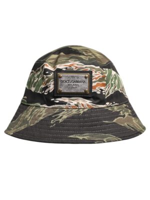 Dolce & Gabbana Multicolor DG Plaque Wide Brim Bucket Hat