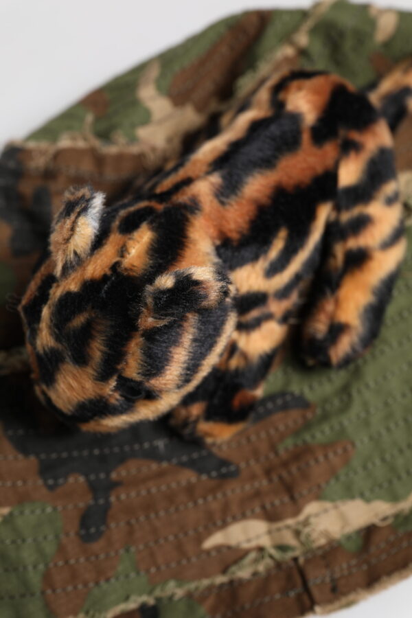 Dolce & Gabbana Multicolor Leopard Embellish Wide Brim Bucket Hat - Image 6