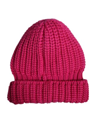 Dolce & Gabbana Pink Solid Wool Knitted Winter Beanie Hat