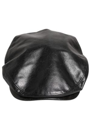 Dolce & Gabbana Black Calf Newsboy Capello Cabbie Hat