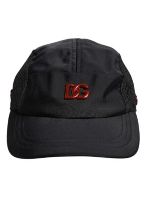 Dolce & Gabbana Black Nylon Logo 6 Panels Baseball Cap