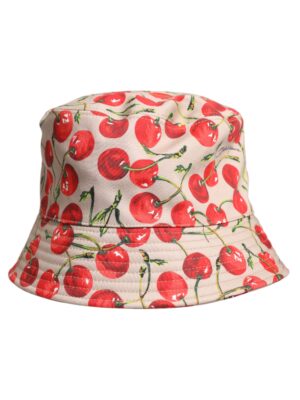 Dolce & Gabbana Beige Cotton Printed Wide Brim Bucket Hat