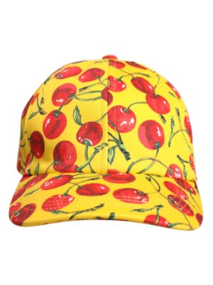 Dolce & Gabbana Yellow Cotton Printed 6 Panels Baseball Cap