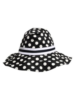 Dolce & Gabbana Black White Polka Dot Wide Brim Bucket Hat