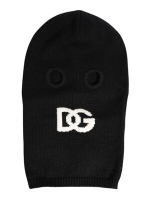 Dolce & Gabbana Black Cashmere Knitted Ski Mask Balaclava Hat