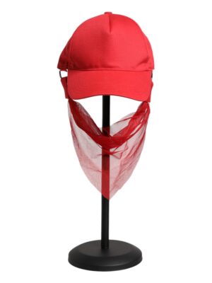 Dolce & Gabbana Red Cotton 6 Panels Women Baseball Cap