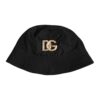 Dolce & Gabbana Black DG Crystal Polyester Wide Brim Bucket Hat