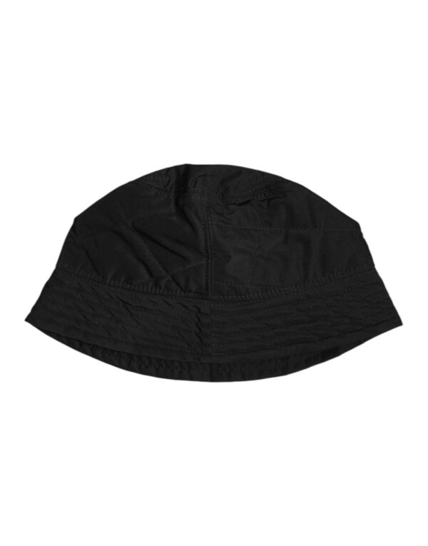 Dolce & Gabbana Black DG Crystal Polyester Wide Brim Bucket Hat - Image 3