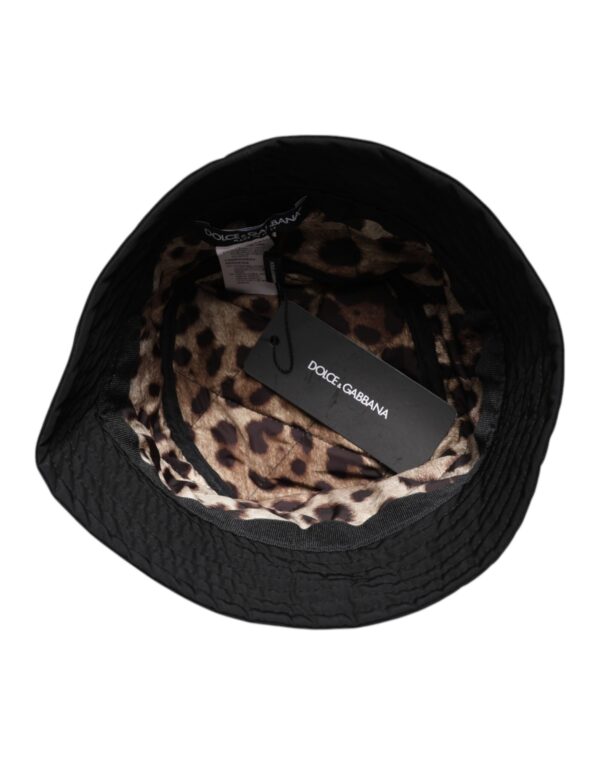 Dolce & Gabbana Black DG Crystal Polyester Wide Brim Bucket Hat - Image 5