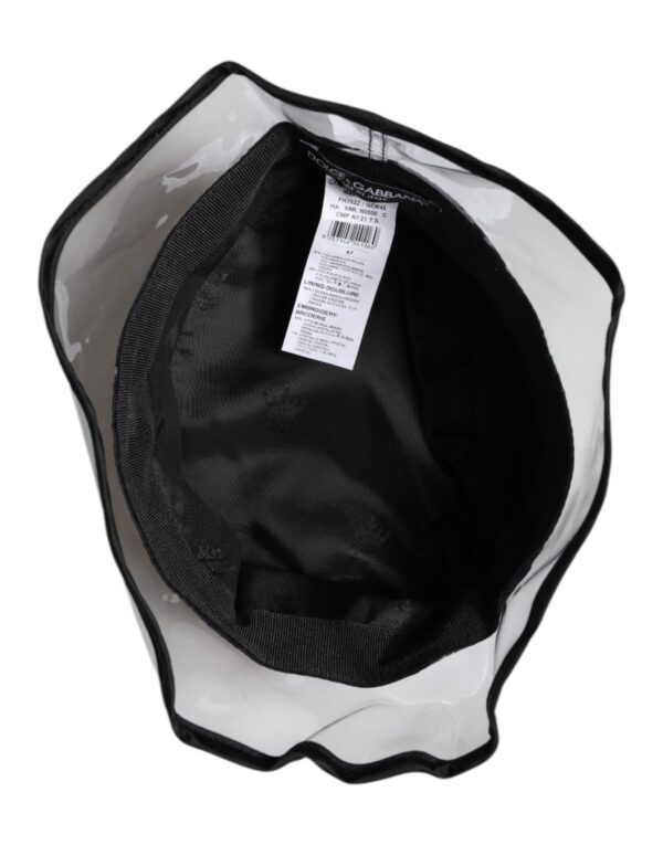 Dolce & Gabbana Black Nylon PVC DG Logo Bucket Hat - Image 4