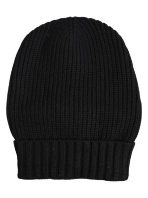 Dolce & Gabbana Black Cashmere Knitted Winter Beanie Hat
