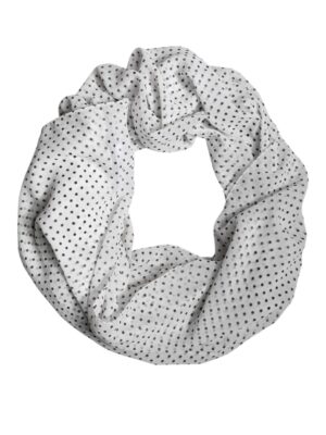 Dolce & Gabbana White Polka Dots Polyester Wrap Shawl Scarf
