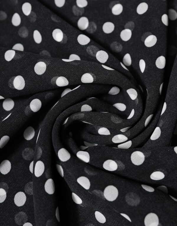 Dolce & Gabbana Black Polka Dots Polyester Wrap Shawl Scarf - Image 4