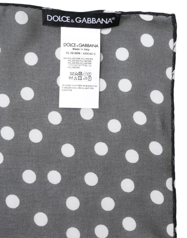 Dolce & Gabbana Black Polka Dots Polyester Wrap Shawl Scarf - Image 5