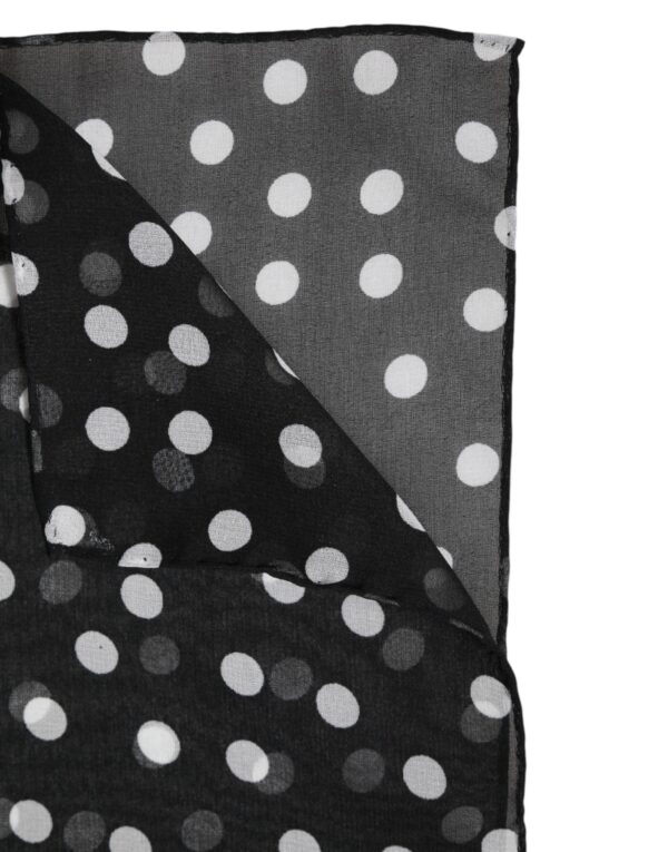 Dolce & Gabbana Black Polka Dots Polyester Wrap Shawl Scarf - Image 6