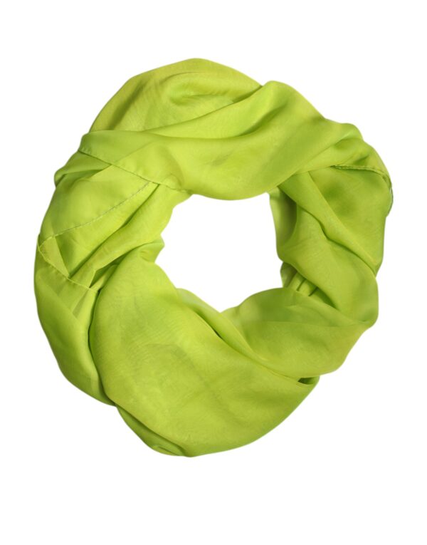 Dolce & Gabbana Green Silk Rectangle Wrap Shawl Neck Warmer Scarf - Image 2