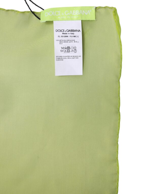 Dolce & Gabbana Green Silk Rectangle Wrap Shawl Neck Warmer Scarf - Image 6