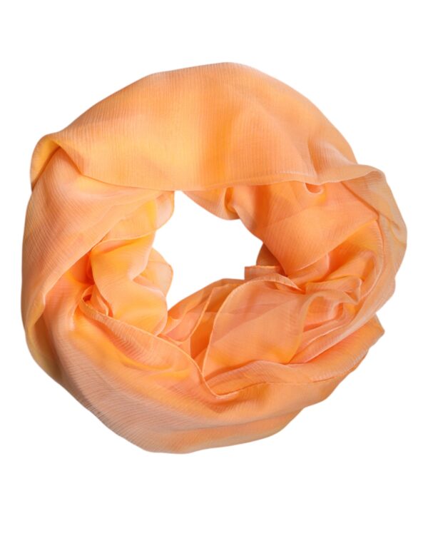 Dolce & Gabbana Orange Silk Rectangle Wrap Shawl Scarf - Image 2