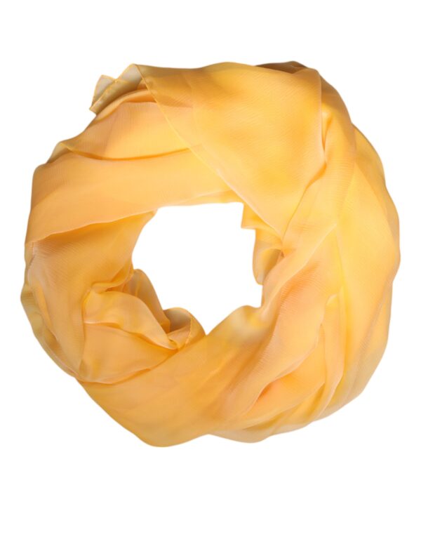 Dolce & Gabbana Yellow Silk Rectangle Wrap Shawl Scarf - Image 2