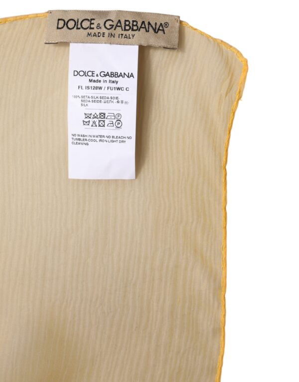 Dolce & Gabbana Yellow Silk Rectangle Wrap Shawl Scarf - Image 5