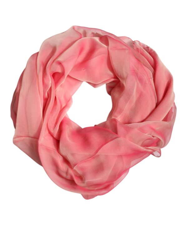 Dolce & Gabbana Pink Silk Rectangle Women Wrap Shawl Scarf - Image 2