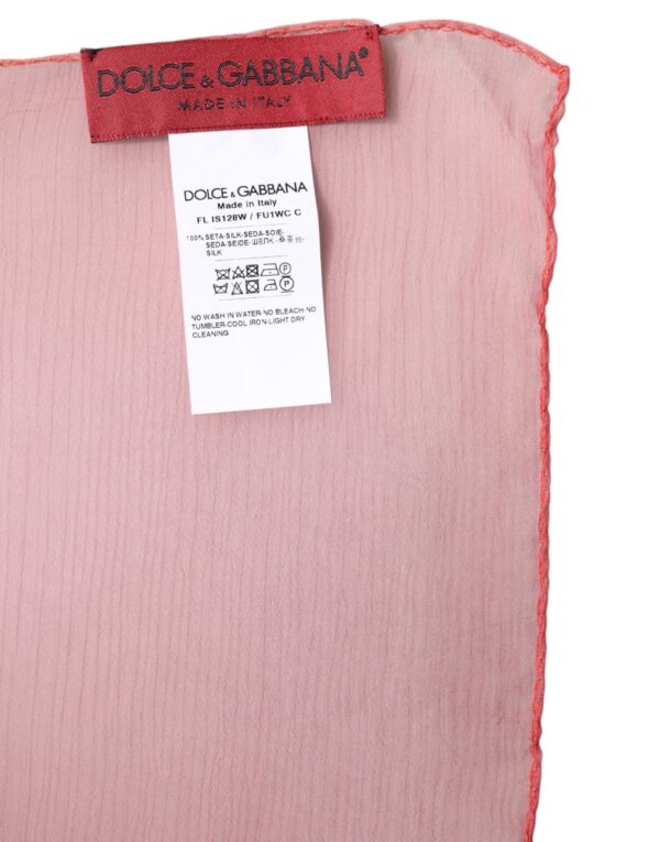 Dolce & Gabbana Pink Silk Rectangle Women Wrap Shawl Scarf - Image 6