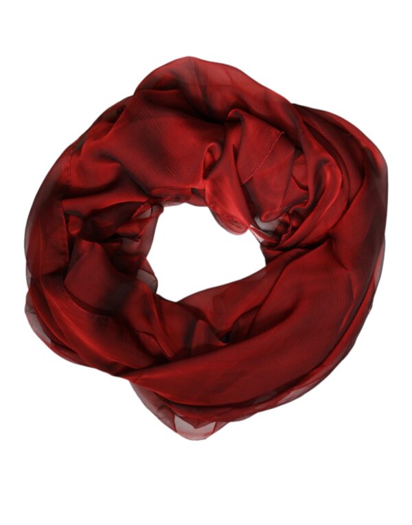 Dolce & Gabbana Red Silk Rectangle Women Wrap Shawl Scarf - Image 2