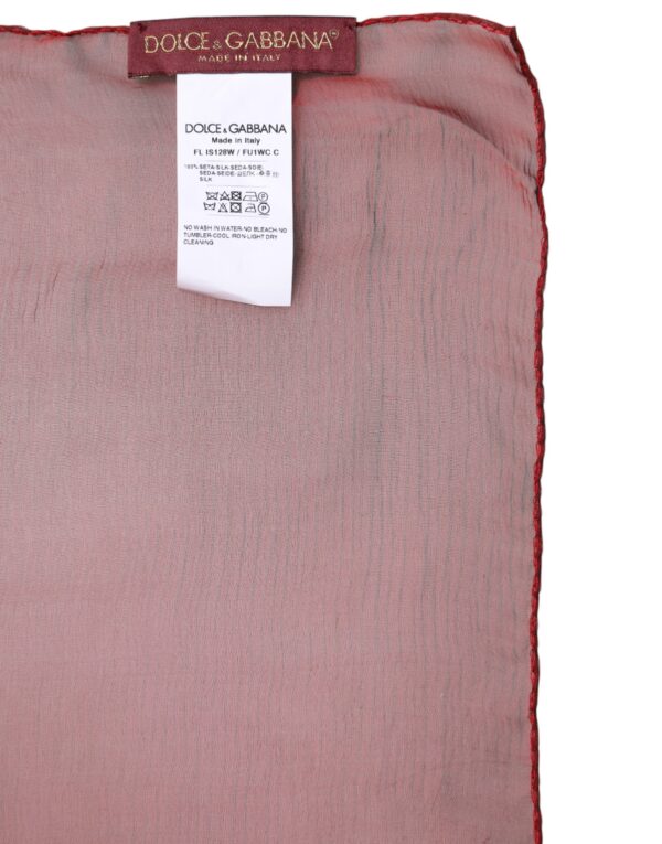 Dolce & Gabbana Red Silk Rectangle Women Wrap Shawl Scarf - Image 7
