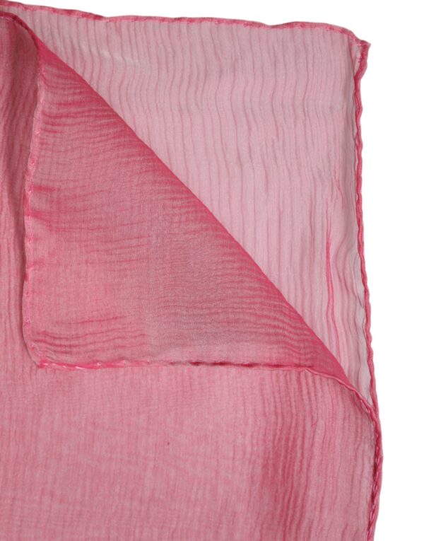 Dolce & Gabbana Pink Silk Rectangle Women Wrap Shawl Scarf - Image 6