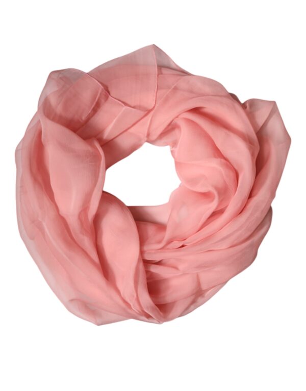 Dolce & Gabbana Pink Silk Rectangle Women Wrap Shawl Scarf - Image 2