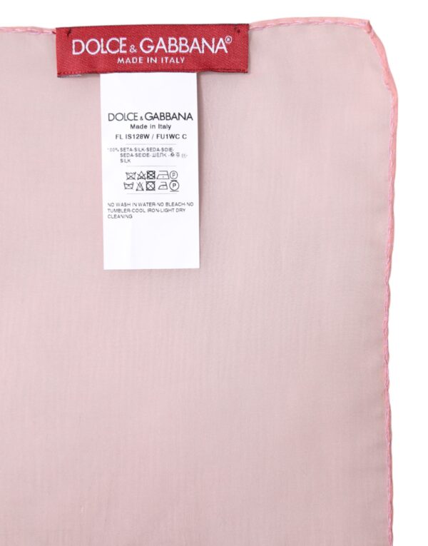 Dolce & Gabbana Pink Silk Rectangle Women Wrap Shawl Scarf - Image 6