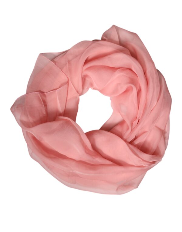 Dolce & Gabbana Pink Silk Rectangle Women Wrap Shawl Scarf - Image 7