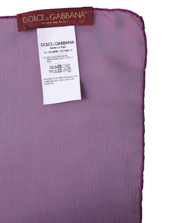 Dolce & Gabbana Purple Silk Rectangle Wrap Shawl Scarf - Image 6