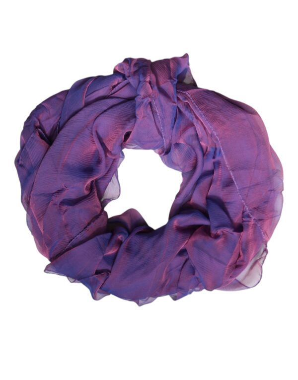 Dolce & Gabbana Purple Silk Rectangle Wrap Shawl Scarf - Image 2