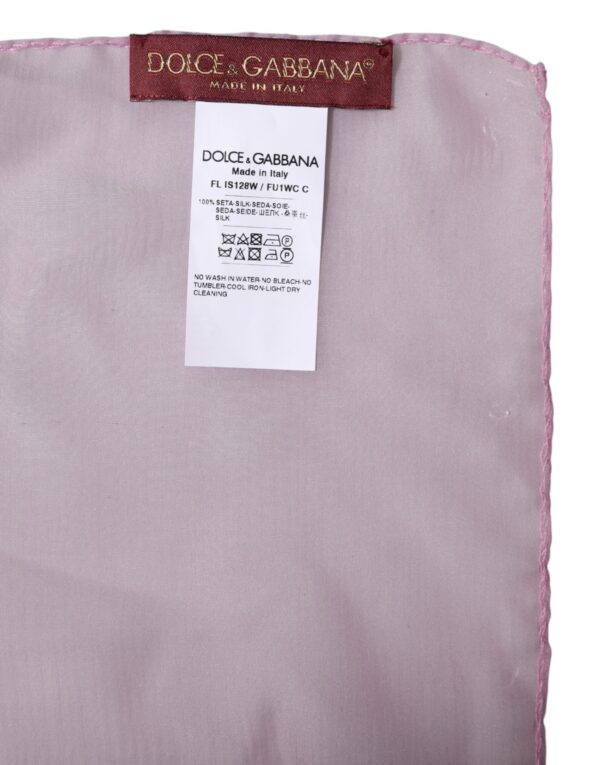 Dolce & Gabbana Pink Silk Rectangle Women Wrap Shawl Scarf - Image 6