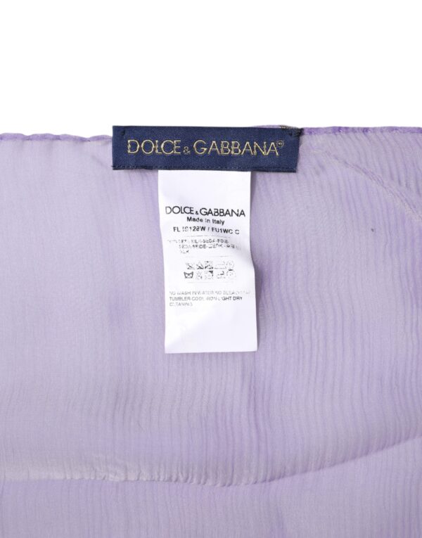 Dolce & Gabbana Purple Silk Rectangle Wrap Shawl Scarf - Image 6