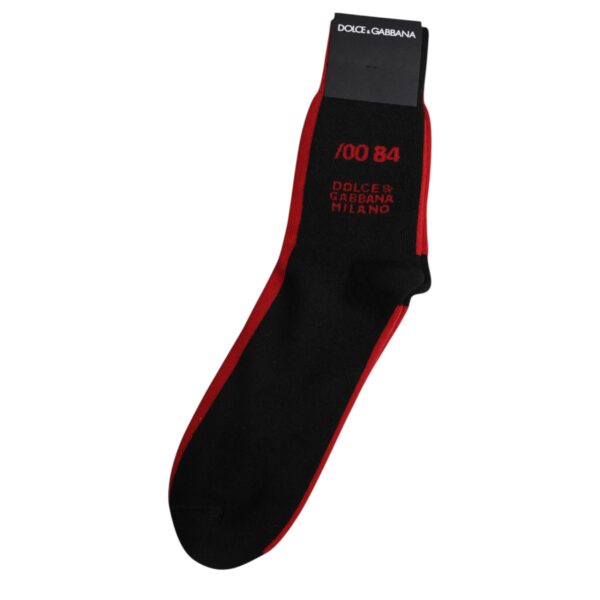 Dolce & Gabbana Black Nylon DG Logo Mid Calf Men Socks - Image 3