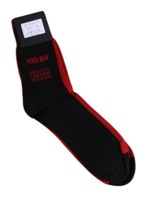 Dolce & Gabbana Black Nylon DG Logo Mid Calf Men Socks