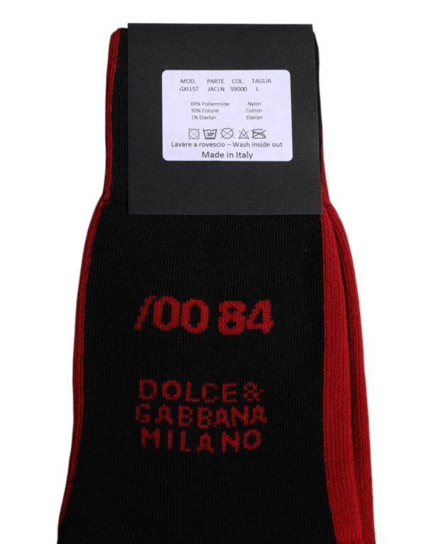 Dolce & Gabbana Black Nylon DG Logo Mid Calf Men Socks - Image 5
