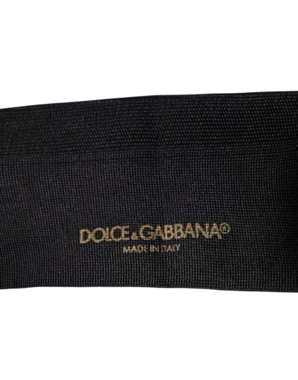 Dolce & Gabbana Black Cotton DG Logo Mid Calf Men Socks - Image 4