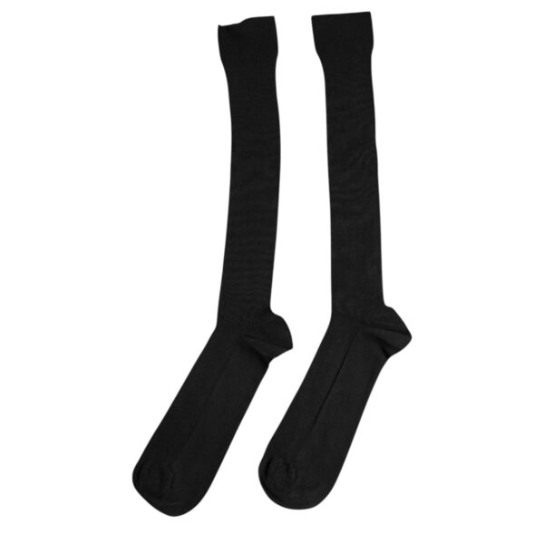 Dolce & Gabbana Black Viscose Logo Over The Calf Socks - Image 5