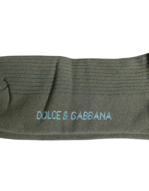 Dolce & Gabbana Gray Cotton DG Bear Mid Calf Socks - Image 5