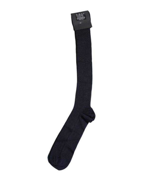 Dolce & Gabbana Black Viscose Logo Over The Calf Socks - Image 5