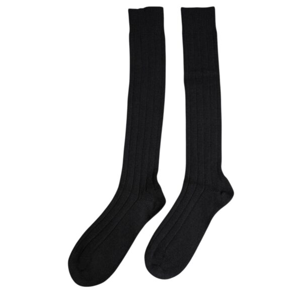 Dolce & Gabbana Black DG Logo Print Over The Calf Socks - Image 3
