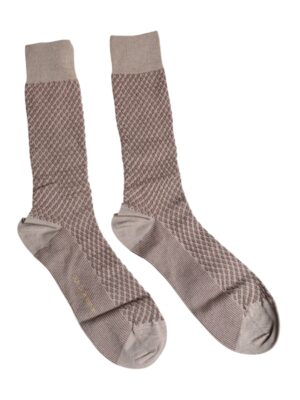 Dolce & Gabbana Brown Solid DG Logo Mid Calf Men Socks