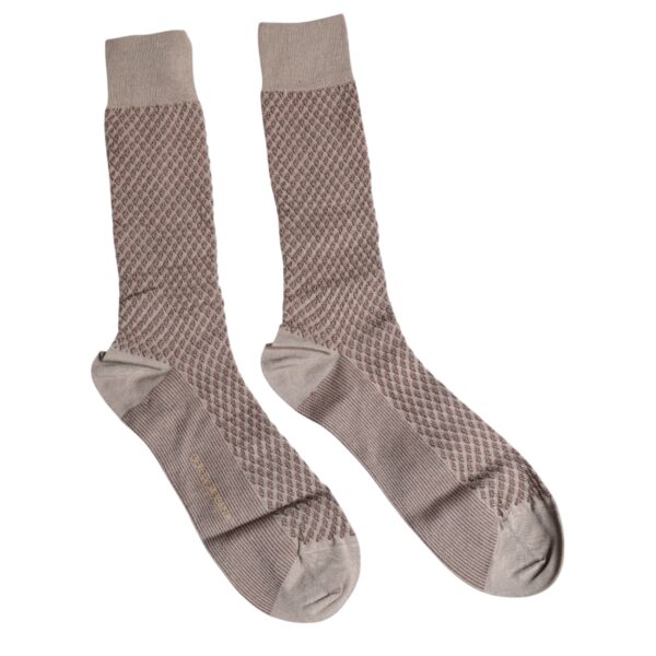Dolce & Gabbana Brown Solid DG Logo Mid Calf Men Socks - Image 3