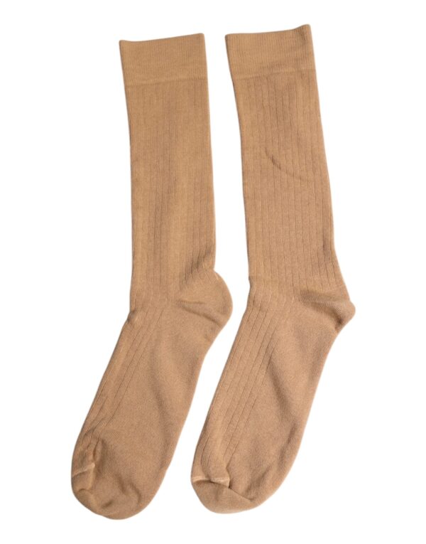 Dolce & Gabbana Brown Solid Cotton Mid Calf Men Socks - Image 2