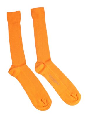 Dolce & Gabbana Orange Cotton Logo Over The Calf Socks