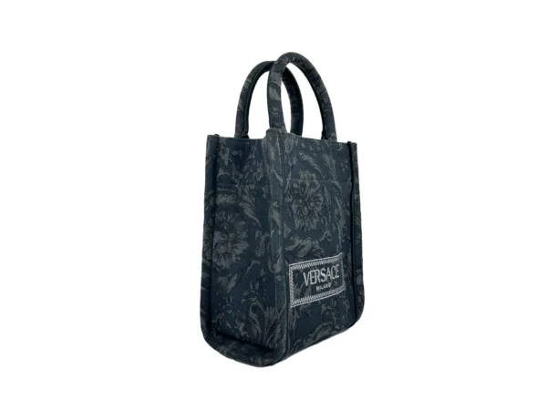 Versace Athena Barocco Mini Top Handle Tote Crossbody Bag Black - Image 2