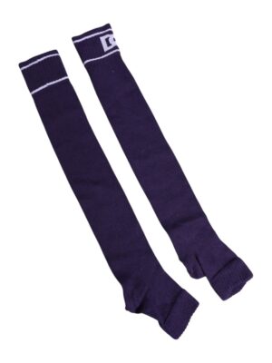 Dolce & Gabbana Purple Cotton DG Logo Print Open Toe Socks